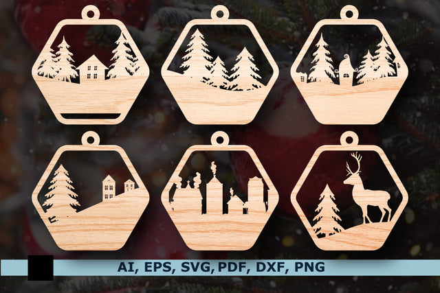 laser cut Christmas Scene SVG bundle SVG MD JOYNAL ABDIN 