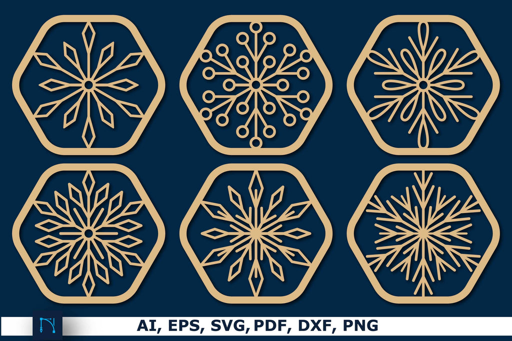 Laser-cut Christmas Snow SVG Bundle - So Fontsy