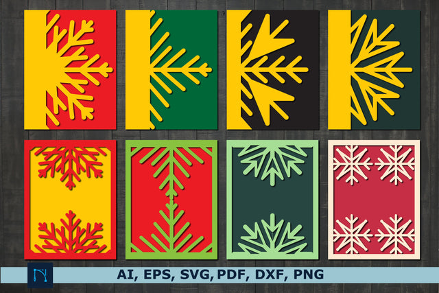 laser cut Christmas snowflake card bundle SVG MD JOYNAL ABDIN 