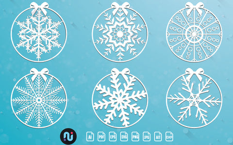 Laser Cut Christmas Snowflakes SVG Bundle SVG naemmiah021 