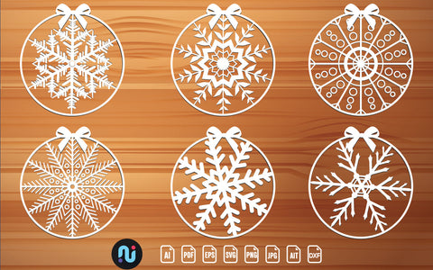 Laser Cut Christmas Snowflakes SVG Bundle SVG naemmiah021 