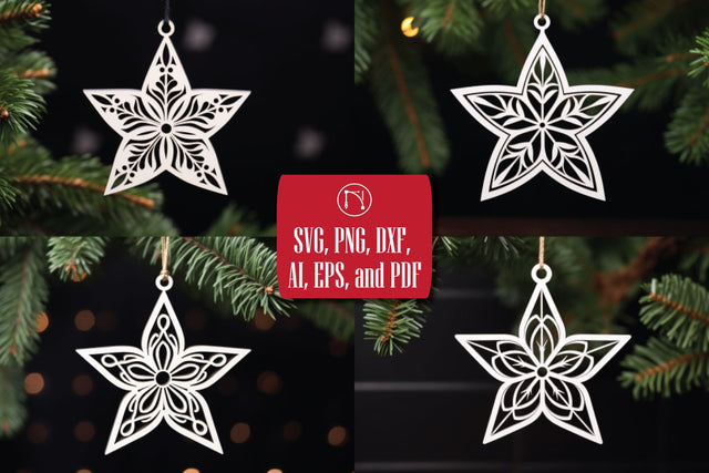 Laser Cut Christmas Star SVG Bundle SVG MD JOYNAL ABDIN 