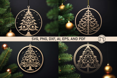 Laser Cut Christmas Tree Sign SVG Bundle SVG MD JOYNAL ABDIN 