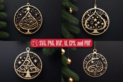 Laser Cut Christmas Tree Sign SVG Bundle SVG MD JOYNAL ABDIN 
