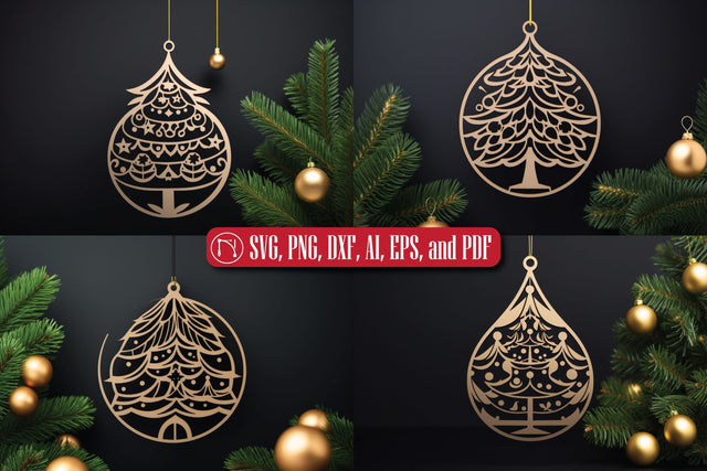 Laser Cut Christmas Tree Sign SVG Bundle SVG MD JOYNAL ABDIN 