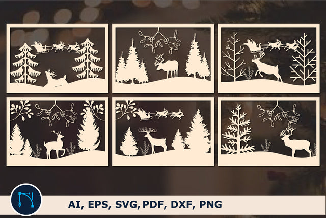 laser cut Christmas wall decor bundle SVG MD JOYNAL ABDIN 