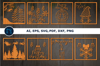 laser cut Christmas wall decor SVG bundle SVG MD JOYNAL ABDIN 