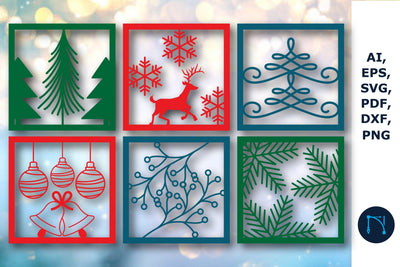 laser cut Christmas wall decor SVG bundle SVG MD JOYNAL ABDIN 
