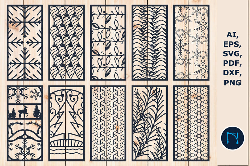 laser cut Christmas wall panel SVG bundle - So Fontsy