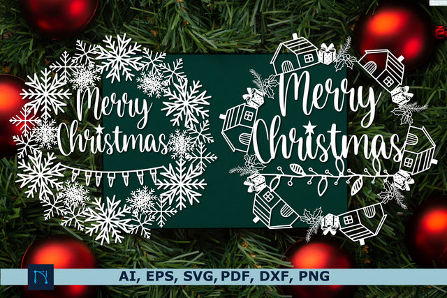 laser cut Christmas Wreaths bundle SVG SVG MD JOYNAL ABDIN 