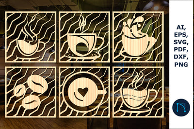 laser cut coffee decor SVG file bundle SVG MD JOYNAL ABDIN 
