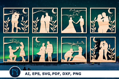 Laser Cut Couple Decor Set SVG Bundle SVG MD JOYNAL ABDIN 