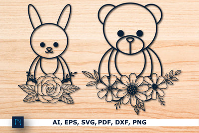 Laser cut Cute Baby Floral SVG Bundle SVG MD JOYNAL ABDIN 