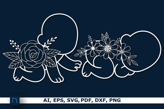 Laser cut Cute Baby Floral SVG Bundle SVG MD JOYNAL ABDIN 