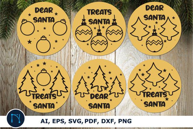 laser cut Dear Santa Tray SVG Bundle SVG MD JOYNAL ABDIN 