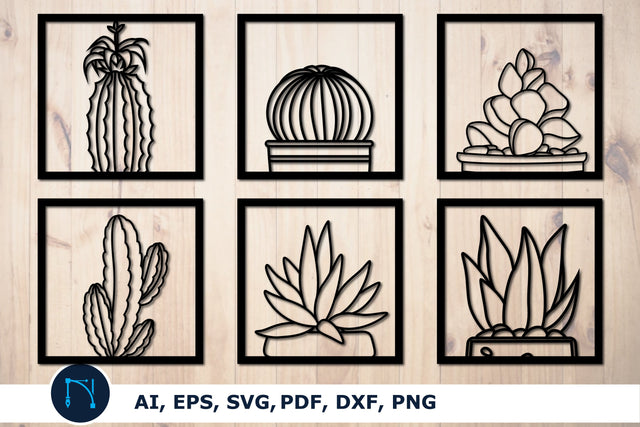 laser cut decorative Cactus SVG bundle SVG MD JOYNAL ABDIN 