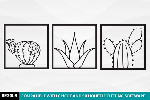 Laser Cut Decorative Cactus SVG Bundle SVG Regulrcrative 