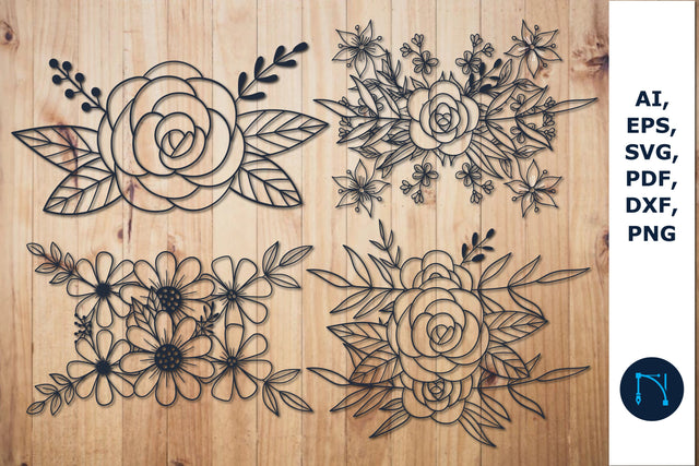 laser cut decorative Floral bundle SVG MD JOYNAL ABDIN 