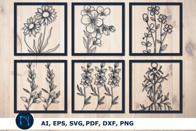 laser cut decorative flowers SVG bundle SVG MD JOYNAL ABDIN 