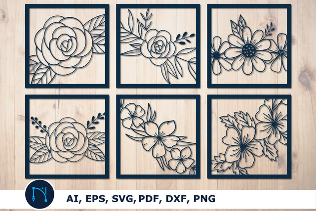 laser cut decorative flowers SVG bundle SVG MD JOYNAL ABDIN 