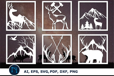 laser cut decorative hunting SVG bundle SVG MD JOYNAL ABDIN 