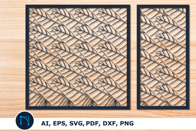 laser cut decorative leaf border pattern SVG MD JOYNAL ABDIN 
