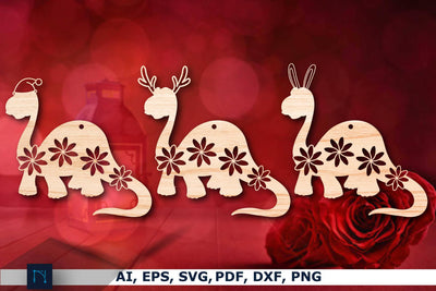 laser cut dinosaur custom tag SVG bundle SVG MD JOYNAL ABDIN 