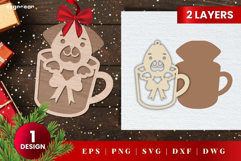Laser Cut Dog Christmas Ornament SVG | 3D Layered | Glowforge SVG SvgOcean 