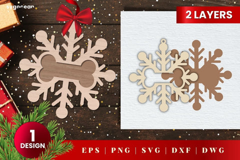 Laser Cut Dog Christmas Ornament SVG | 3D Layered | Glowforge SVG SvgOcean 
