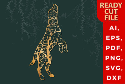 laser cut dog decor with tree SVG file, Panel dog, Laser cut files SVG, DXF vector plans, laser file, laser pattern, laser cut, laser cut template, dxf files for laser SVG MD JOYNAL ABDIN 