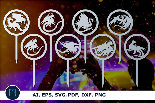 laser cut dragon Cake topper bundle SVG MD JOYNAL ABDIN 