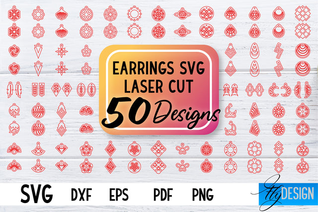 Laser Cut Earrings SVG Bundle | Earrings SVG Design | CNC files SVG Fly Design 