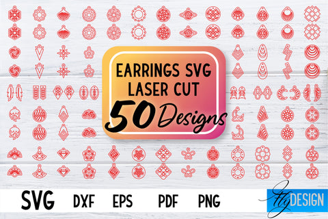Laser Cut Earrings SVG Bundle | Earrings SVG Design | CNC files SVG Fly Design 