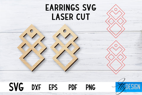 Laser Cut Earrings SVG Bundle | Earrings SVG Design | CNC files SVG Fly Design 
