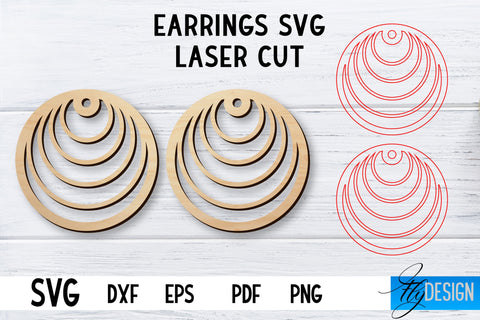 Laser Cut Earrings SVG Bundle | Earrings SVG Design | CNC files SVG Fly Design 