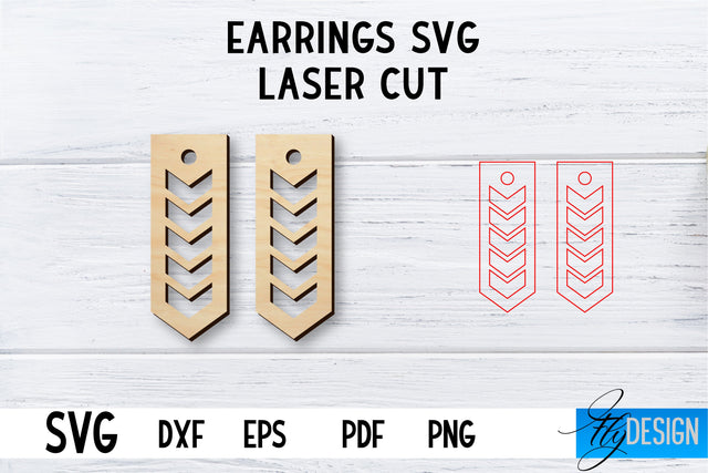 Laser Cut Earrings SVG | Earrings SVG Design | CNC files SVG Fly Design 