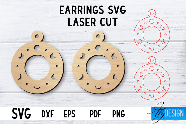 Laser Cut Earrings SVG | Earrings SVG Design | CNC files SVG Fly Design 