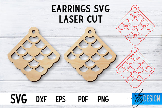 Laser Cut Earrings SVG | Earrings SVG Design | CNC files SVG Fly Design 