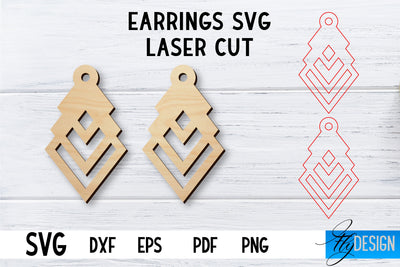 Laser Cut Earrings SVG | Earrings SVG Design | CNC files SVG Fly Design 