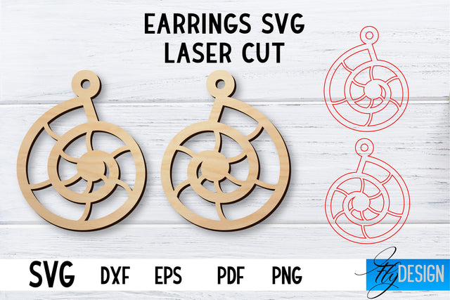 Laser Cut Earrings SVG | Earrings SVG Design | CNC files SVG Fly Design 