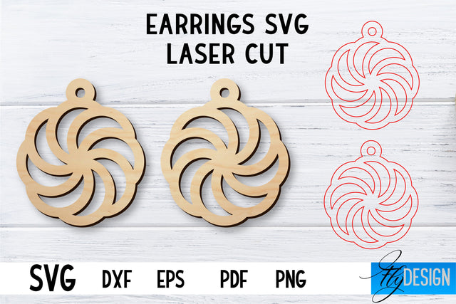Laser Cut Earrings SVG | Earrings SVG Design | CNC files SVG Fly Design 