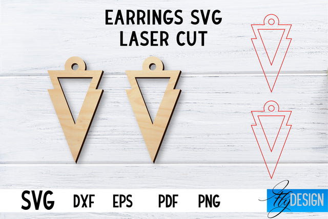 Laser Cut Earrings SVG | Earrings SVG Design | CNC files SVG Fly Design 