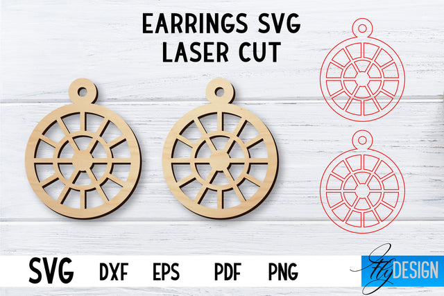 Laser Cut Earrings SVG | Earrings SVG Design | CNC files SVG Fly Design 