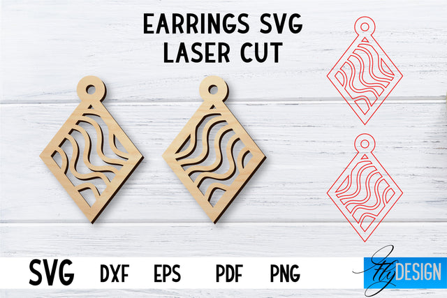 Laser Cut Earrings SVG | Earrings SVG Design | CNC files SVG Fly Design 