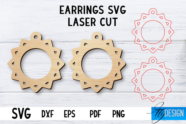 Laser Cut Earrings SVG | Earrings SVG Design | CNC files SVG Fly Design 
