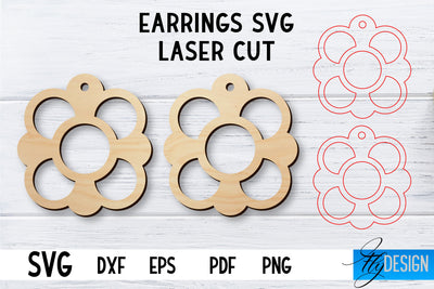 Laser Cut Earrings SVG | Earrings SVG Design | CNC files SVG Fly Design 