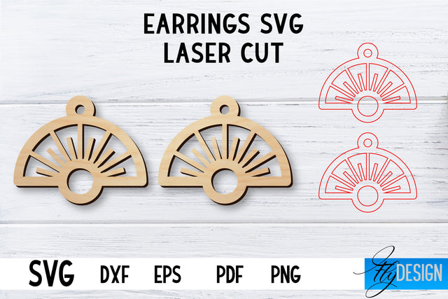 Laser Cut Earrings SVG | Earrings SVG Design | CNC files SVG Fly Design 