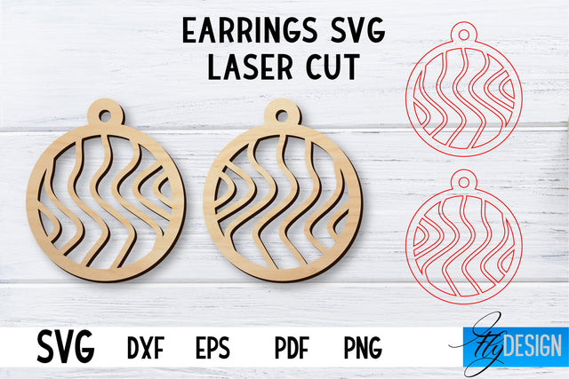 Laser Cut Earrings SVG | Earrings SVG Design | CNC files SVG Fly Design 