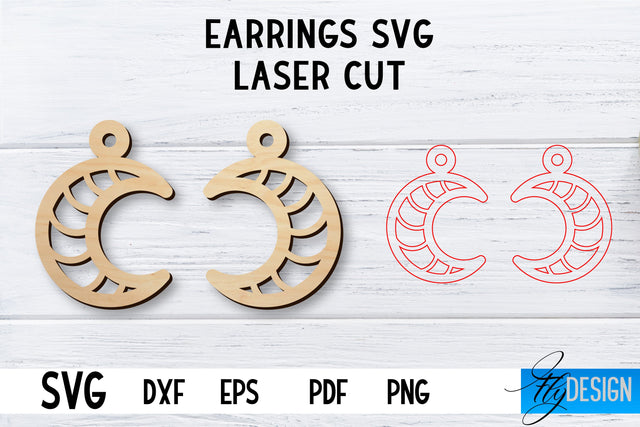 Laser Cut Earrings SVG | Earrings SVG Design | CNC files SVG Fly Design 