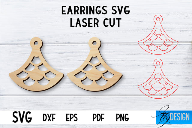 Laser Cut Earrings SVG | Earrings SVG Design | CNC files SVG Fly Design 